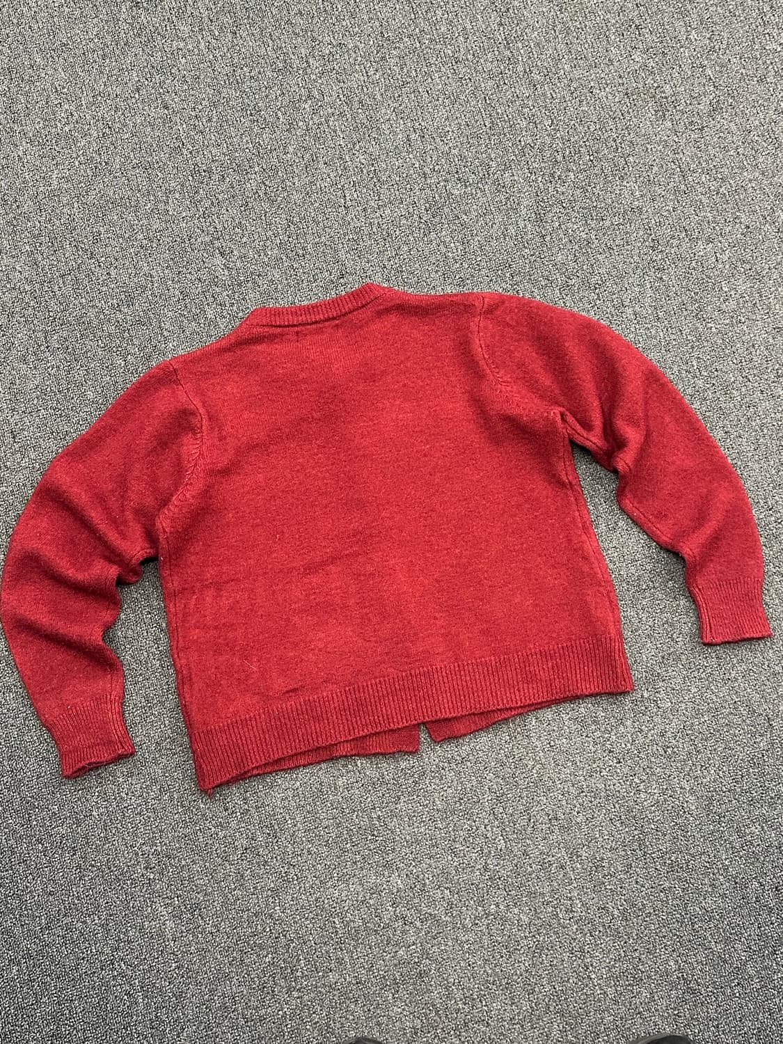 OS) Japanese vintage 여성 버건디 니트 가디건 상품이미지3