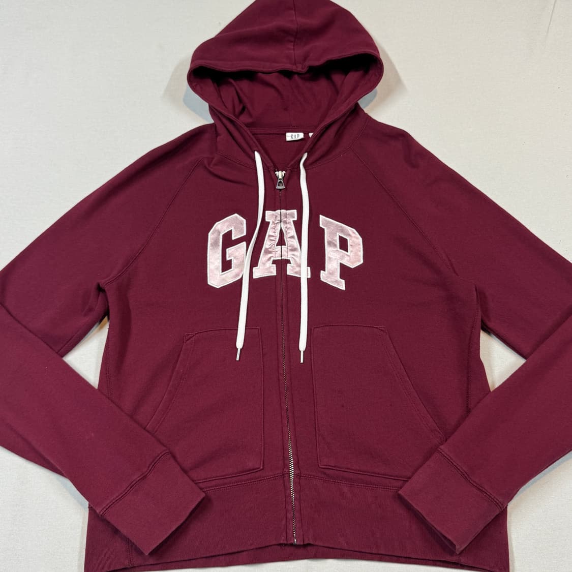 M) GAP 갭 후드집업 버건디/핑크 상품이미지2