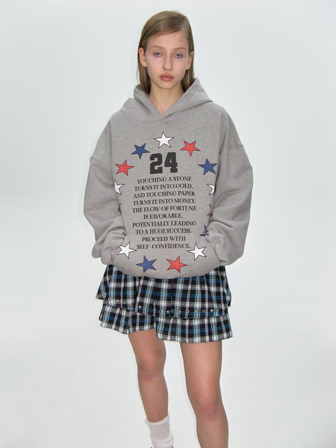 GOOD LUCK HOODIE, GRAY 상품이미지1