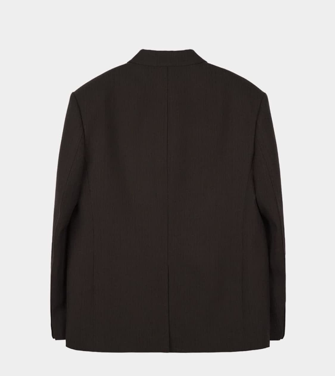 렉토 빈티지 스트라이프 버진 울 블레이저 브라운 상품이미지2