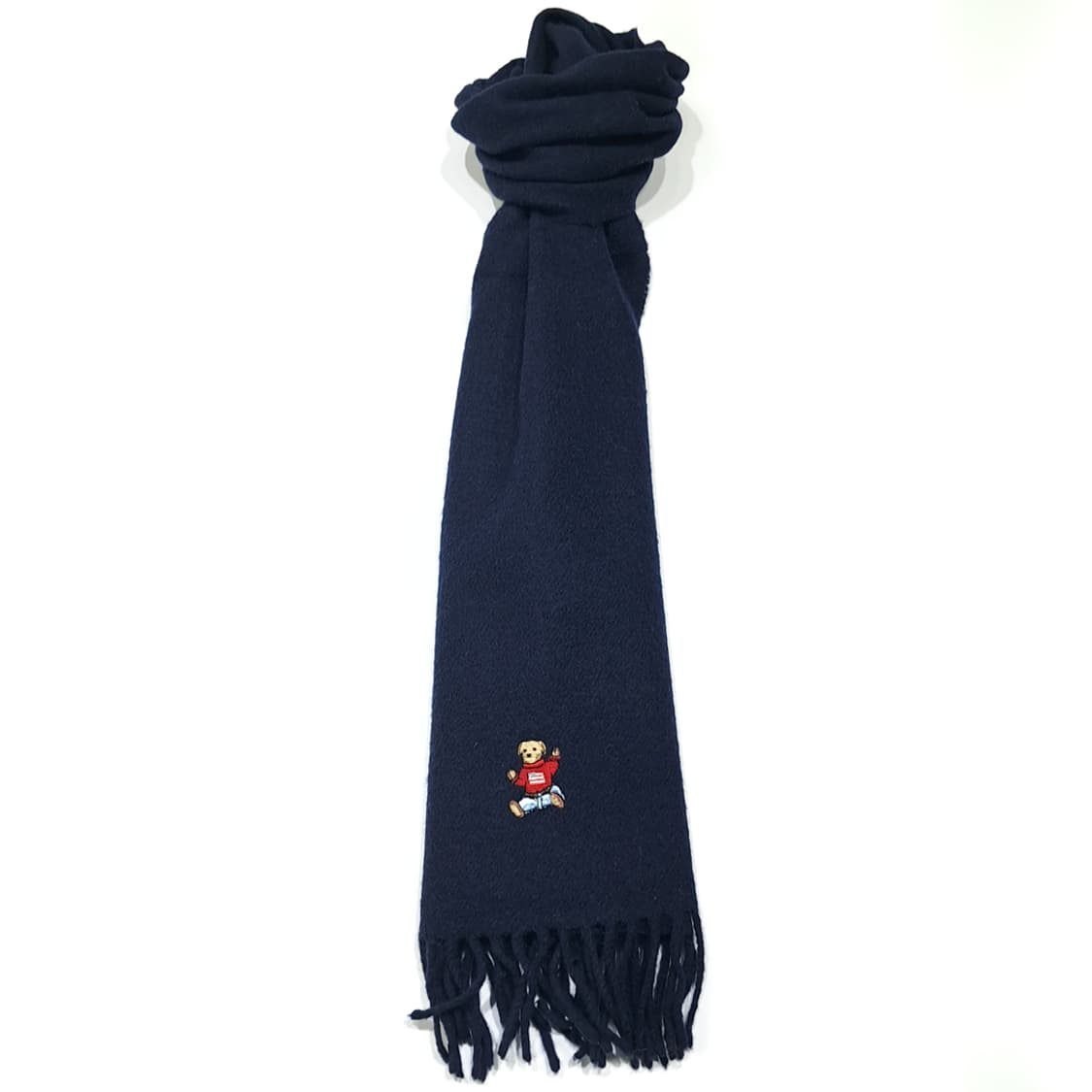 MX549 폴로 90s 스코틀랜드판 램스울 폴로베어 네이비 머플러 목도 상품이미지5