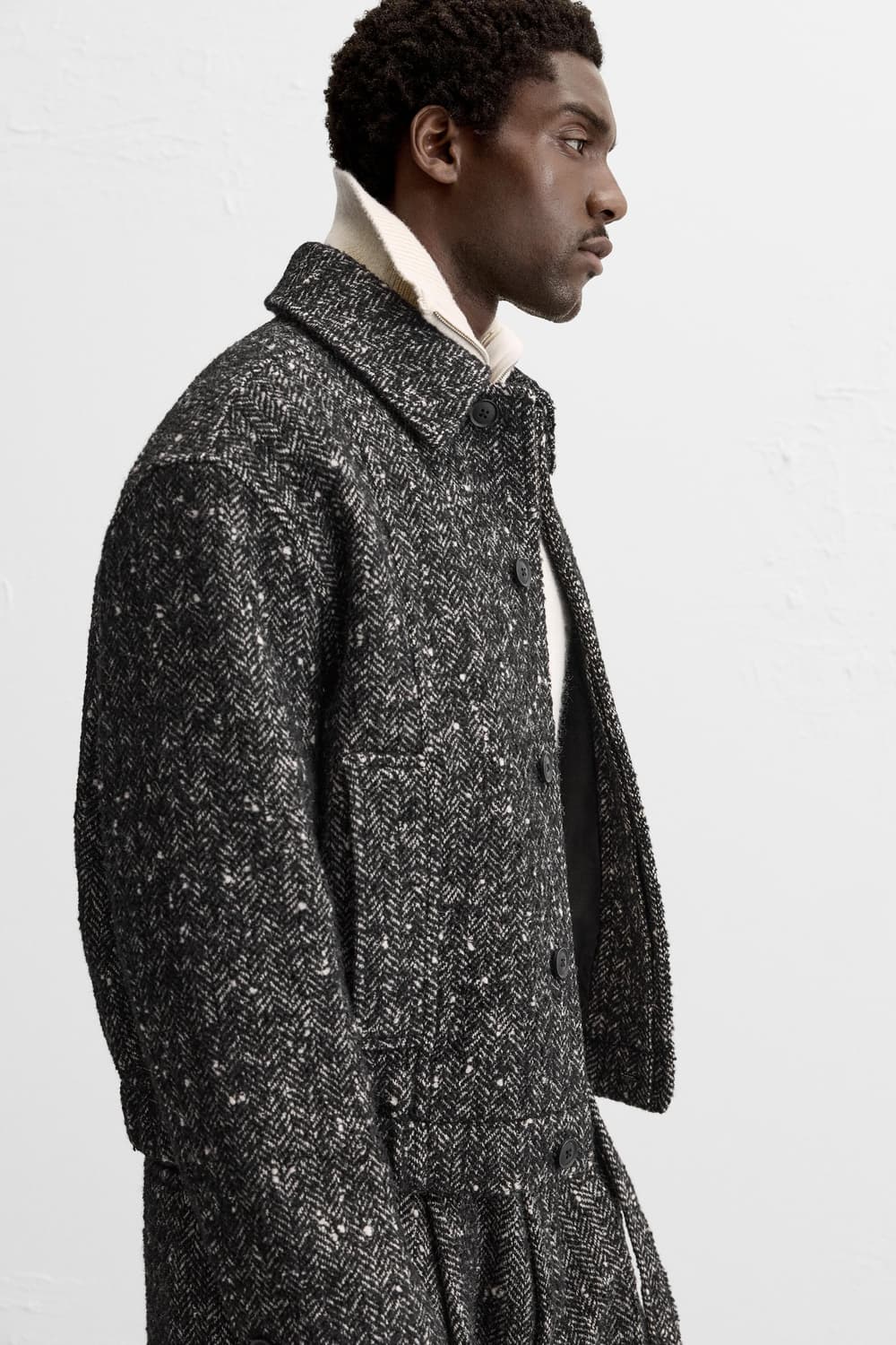 자라 트위드 울 헤링본 크롭 점퍼 상품이미지1