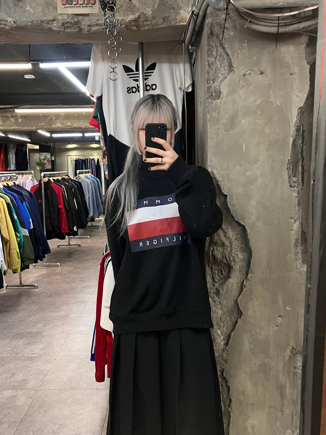 타미힐피거 프린팅 맨투맨 블랙 XL  #csz2714 상품이미지2