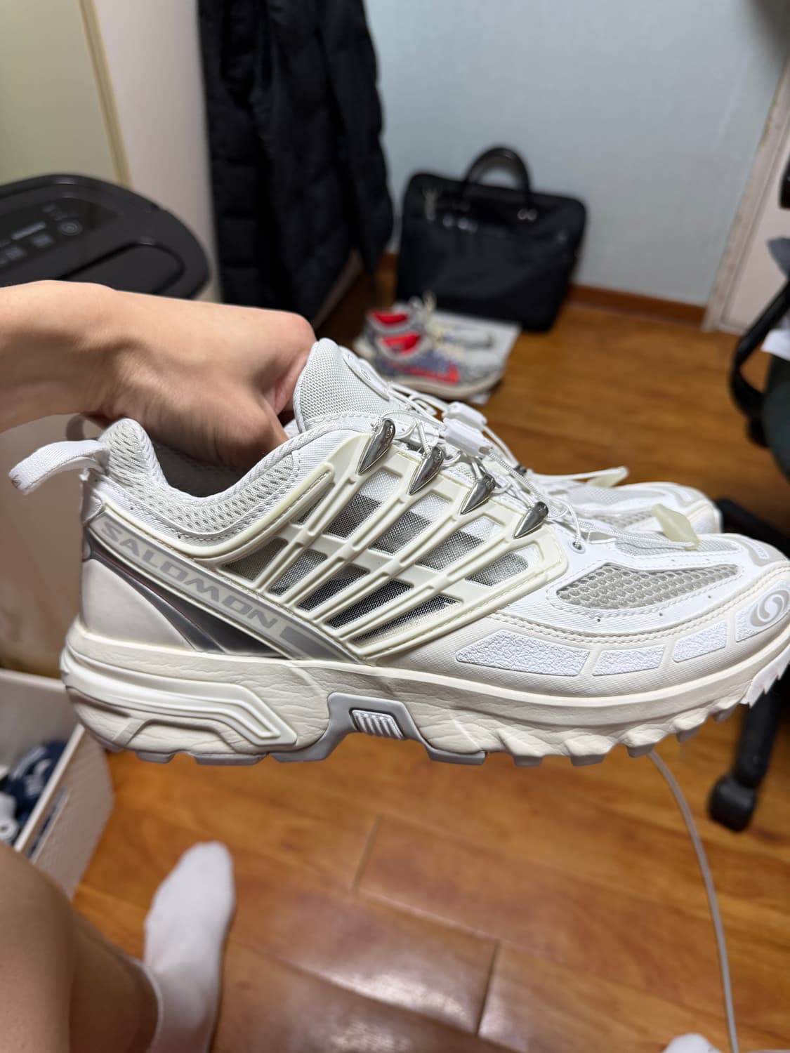 살로몬 Acs 프로 화이트 바닐라 아이스 270사이즈  새상품급 상품이미지3