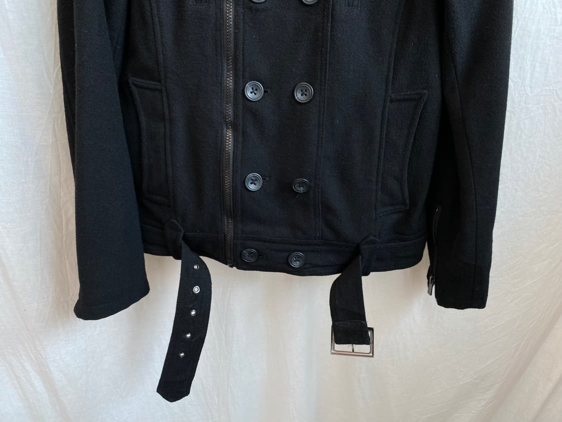 블랙 울혼방 피코트(M-L) 상품이미지2