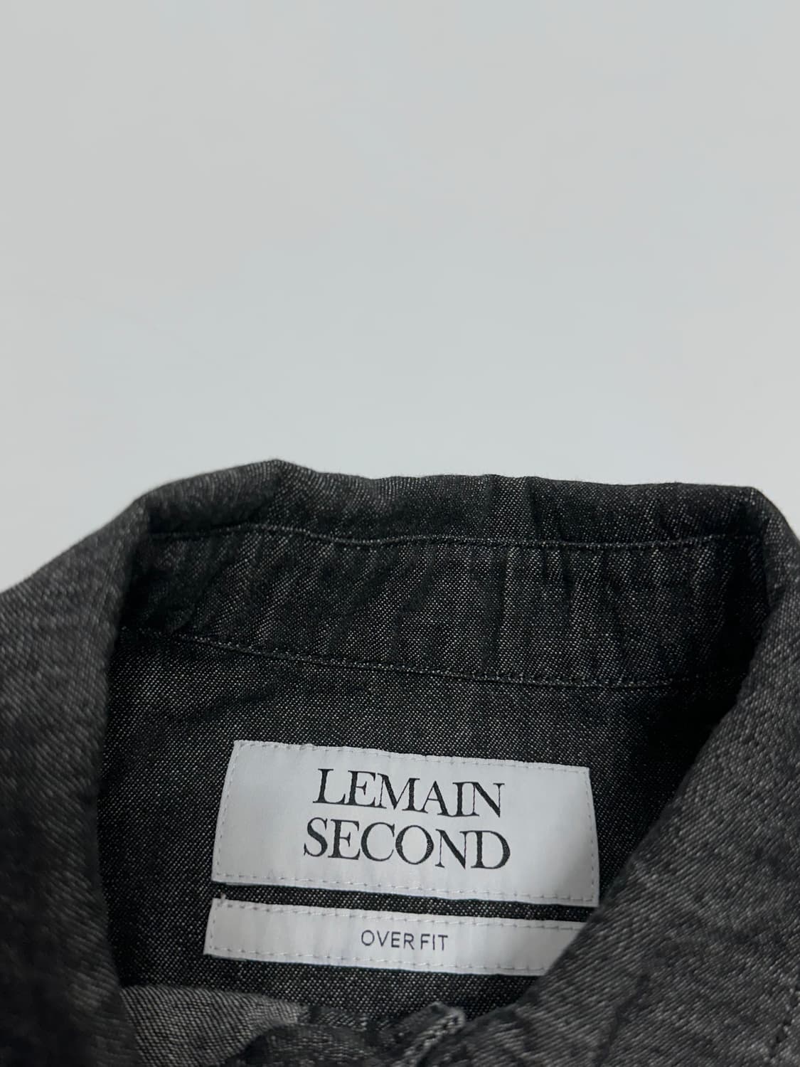 리메인세컨드 Lemain second 데님 반팔 셔츠 흑청 상품이미지8