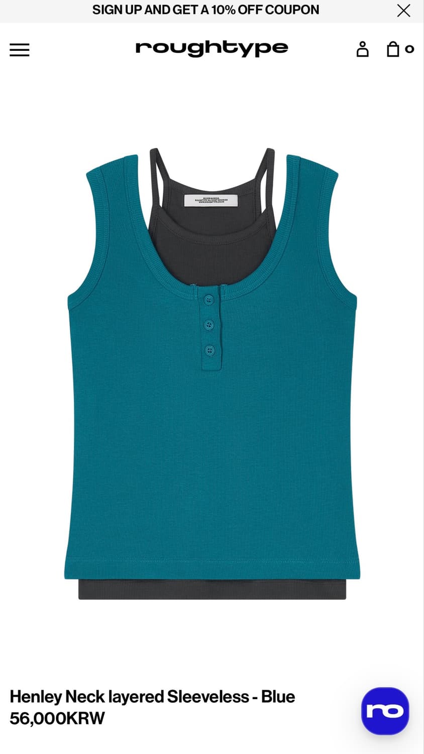 로타입 Henley Neck layered Sleeveless 상품이미지4