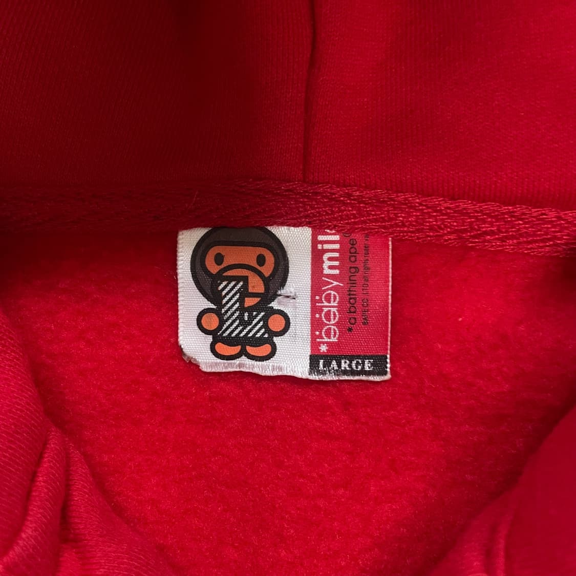 베이비마일로 Aape 키티x사루 풀 후드집업 레드 상품이미지7