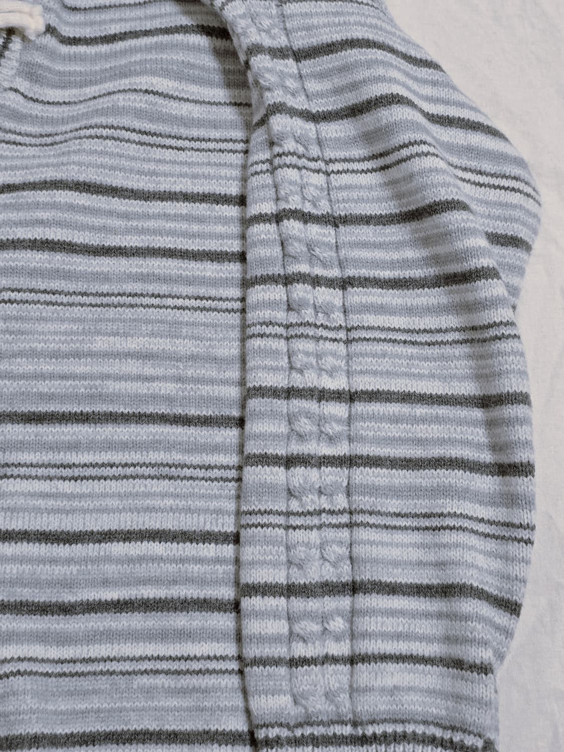 모리걸 너드 스트라이프 꽈배기 후드 니트 일본빈티지 상품이미지4