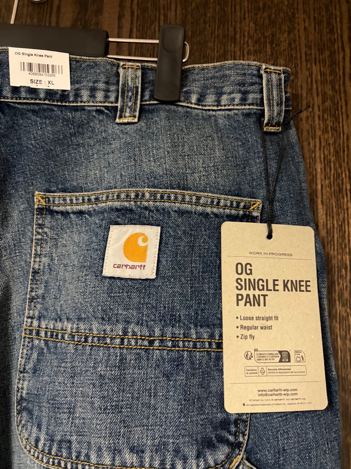 [XL] 칼하트 윕 싱글 니 팬츠 블루 다크 유즈드 워시 상품이미지6
