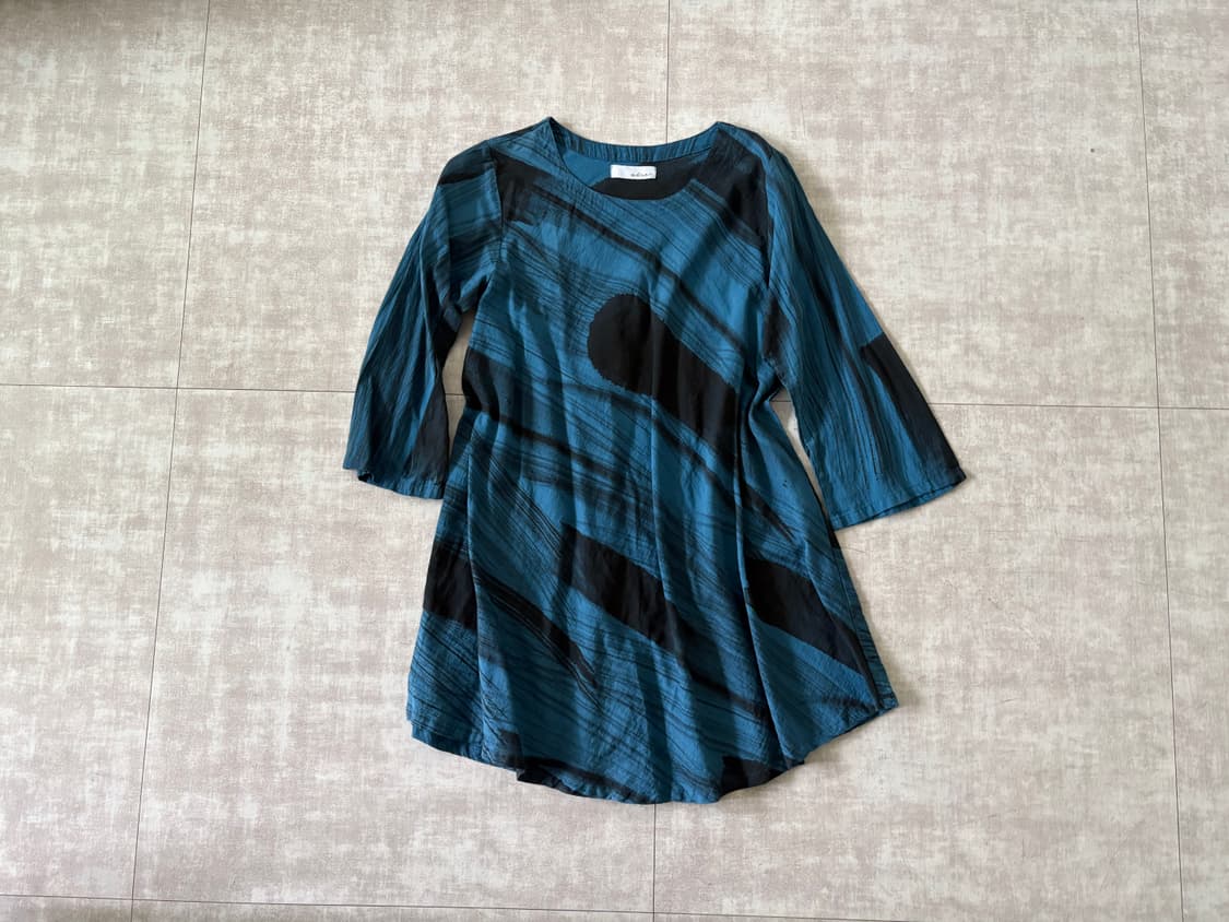 blue pattern tunic dress 상품이미지1