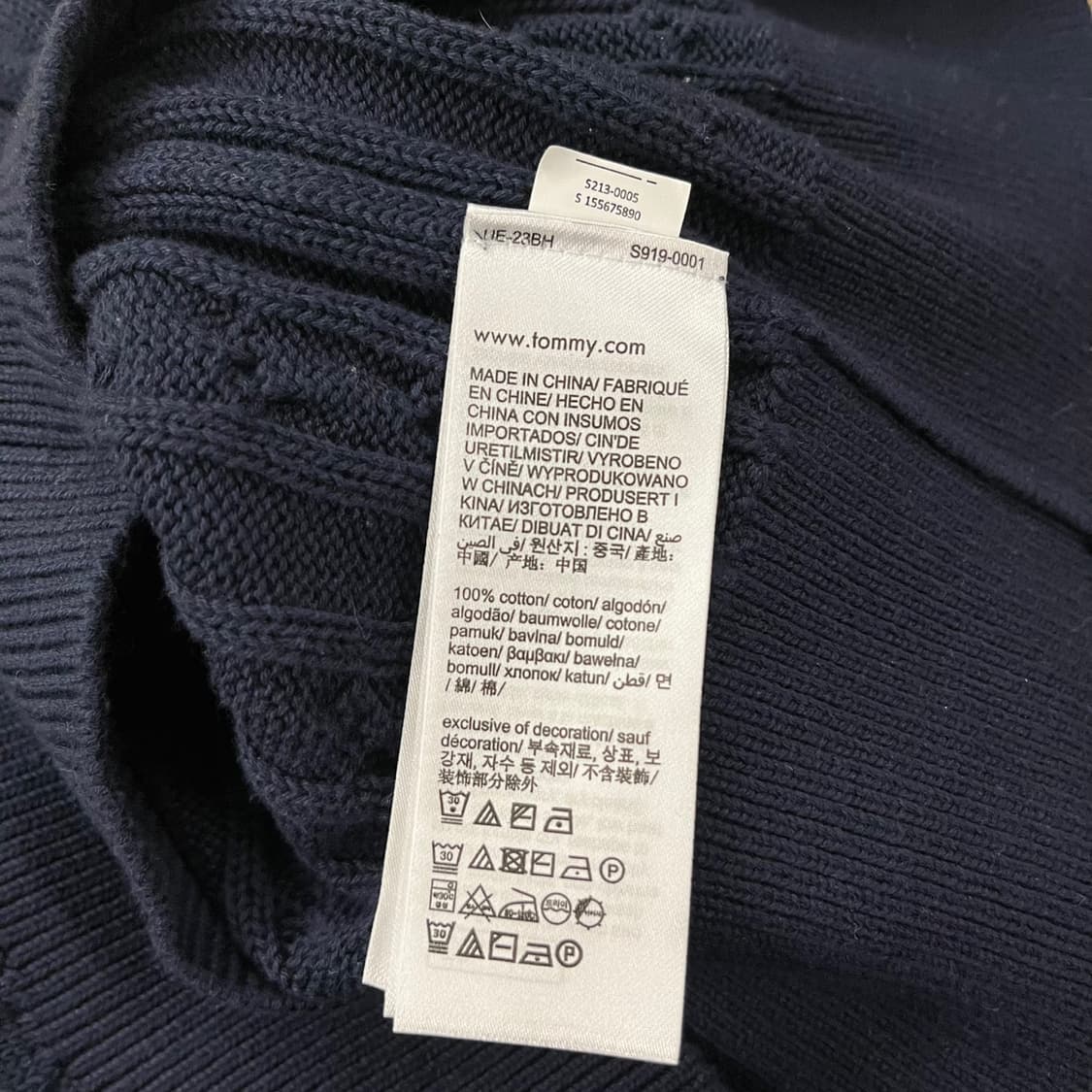 타미힐피거 네이비 꽈배기 반팔 니트 가디건  상품이미지5