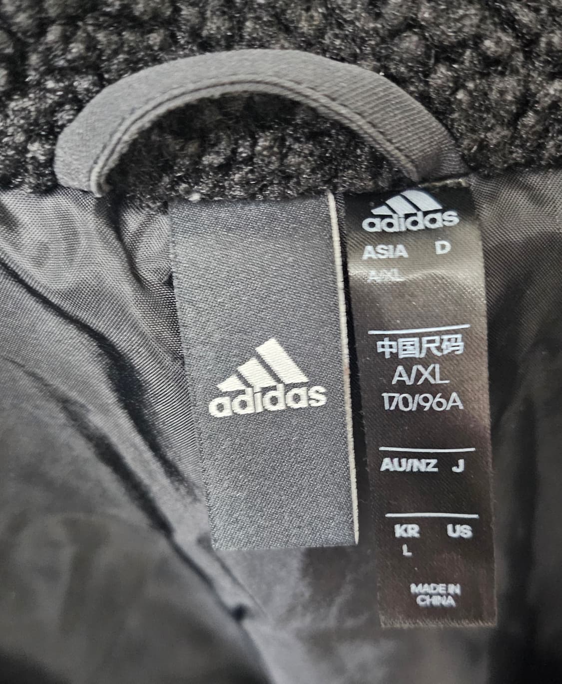 (100~105)L☆초대장급☆아디다스 어반2중지퍼[검흰] 보아롱후리스점퍼 상품이미지2