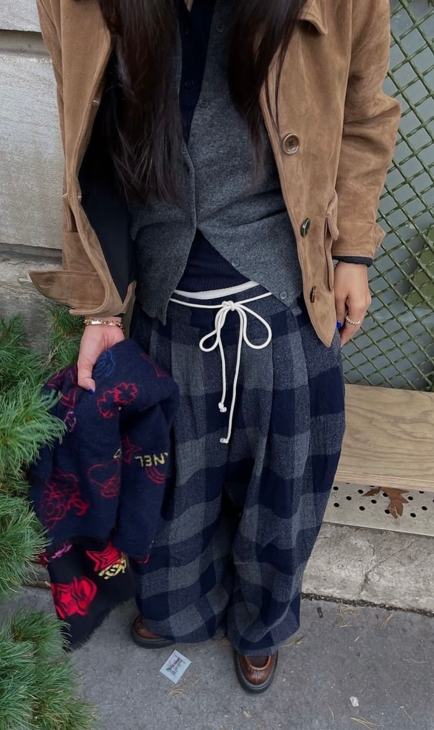 넘버프로젝트 체크 패턴 와이드 팬츠 (55) 상품이미지4