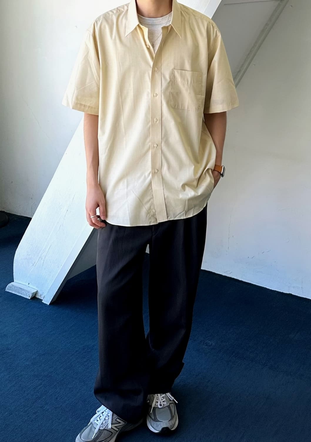 High gauge light cotton poly H/S shirt 상품이미지8