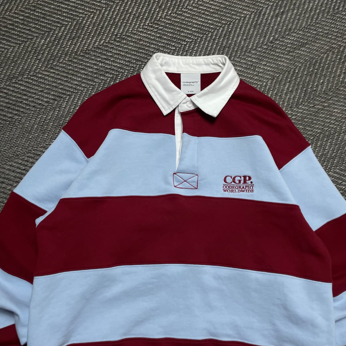 코드그라피 스몰로고 스트라이프 럭비 긴팔 티셔츠y 5282 상품이미지5