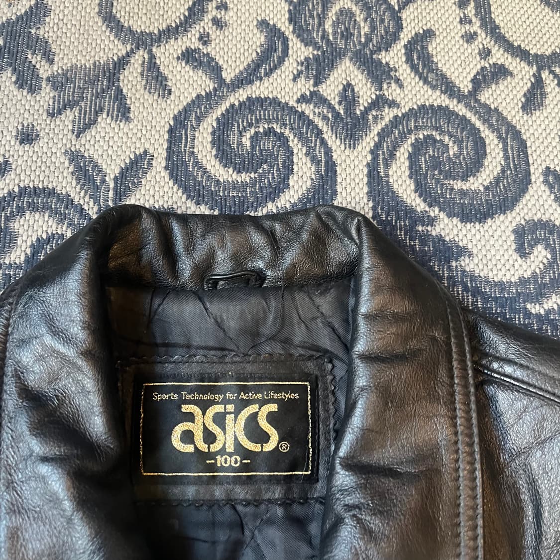 100 90s 아식스 레더 자켓/W2256 상품이미지4