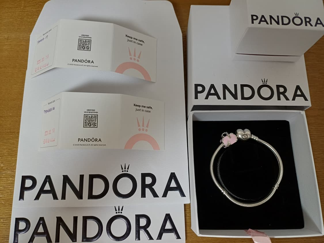 (정품 새상품 풀구성)판도라 핑크 단일참 하트 팔찌 17 상품이미지1