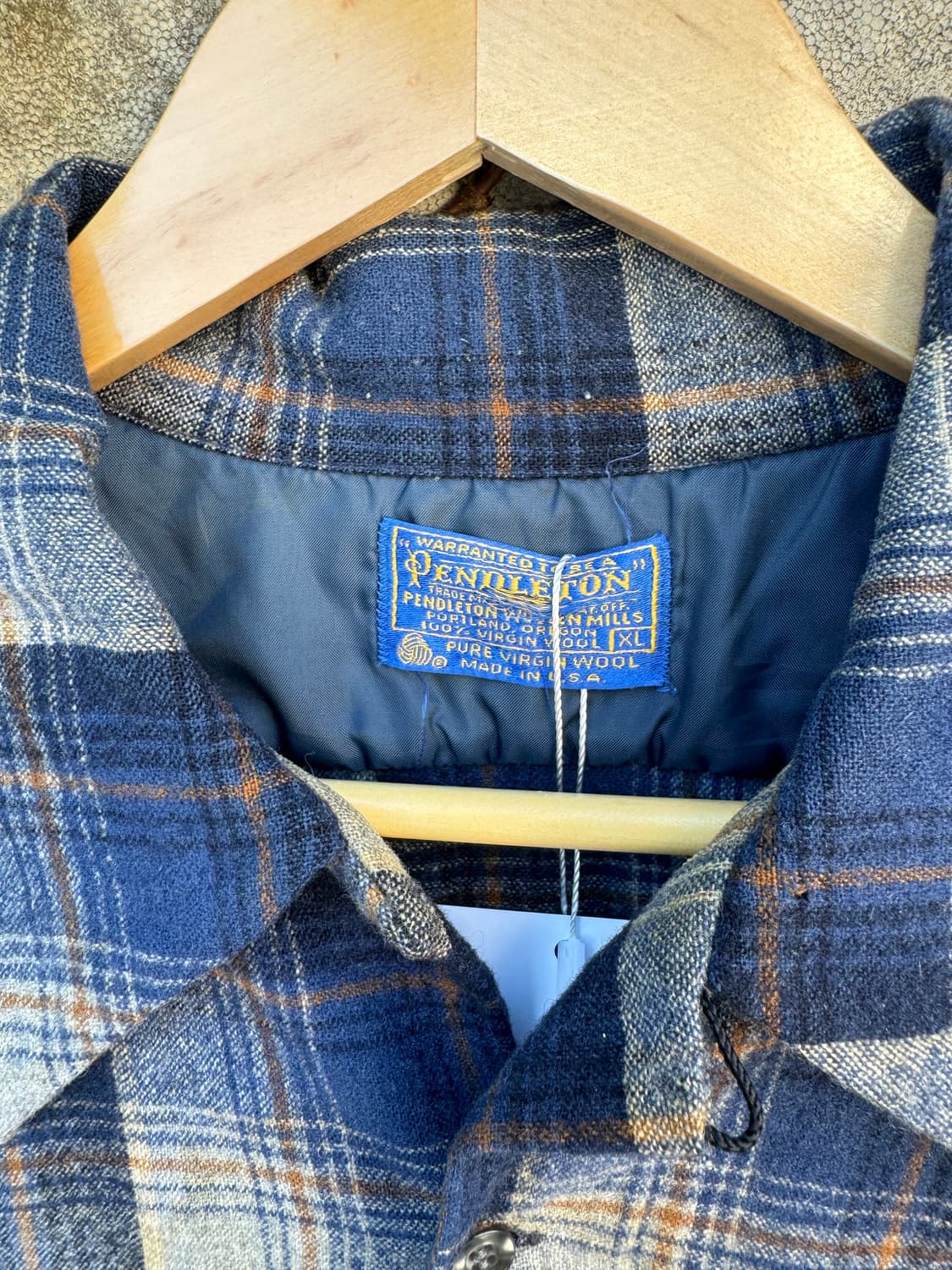 80s pendleton 펜들턴 울 체크 더블 포켓 플란넬 셔츠 XL 상품이미지5
