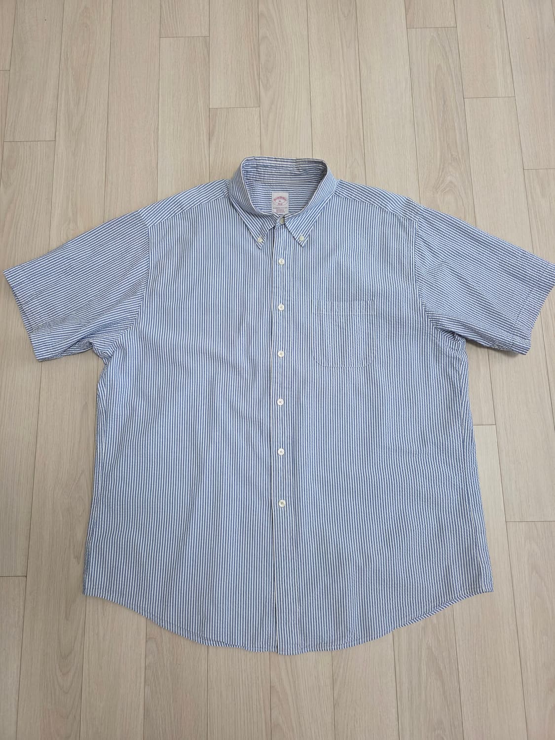 브룩스 브라더스 스트라이프 시어서커 반팔 셔츠 XL 상품이미지1