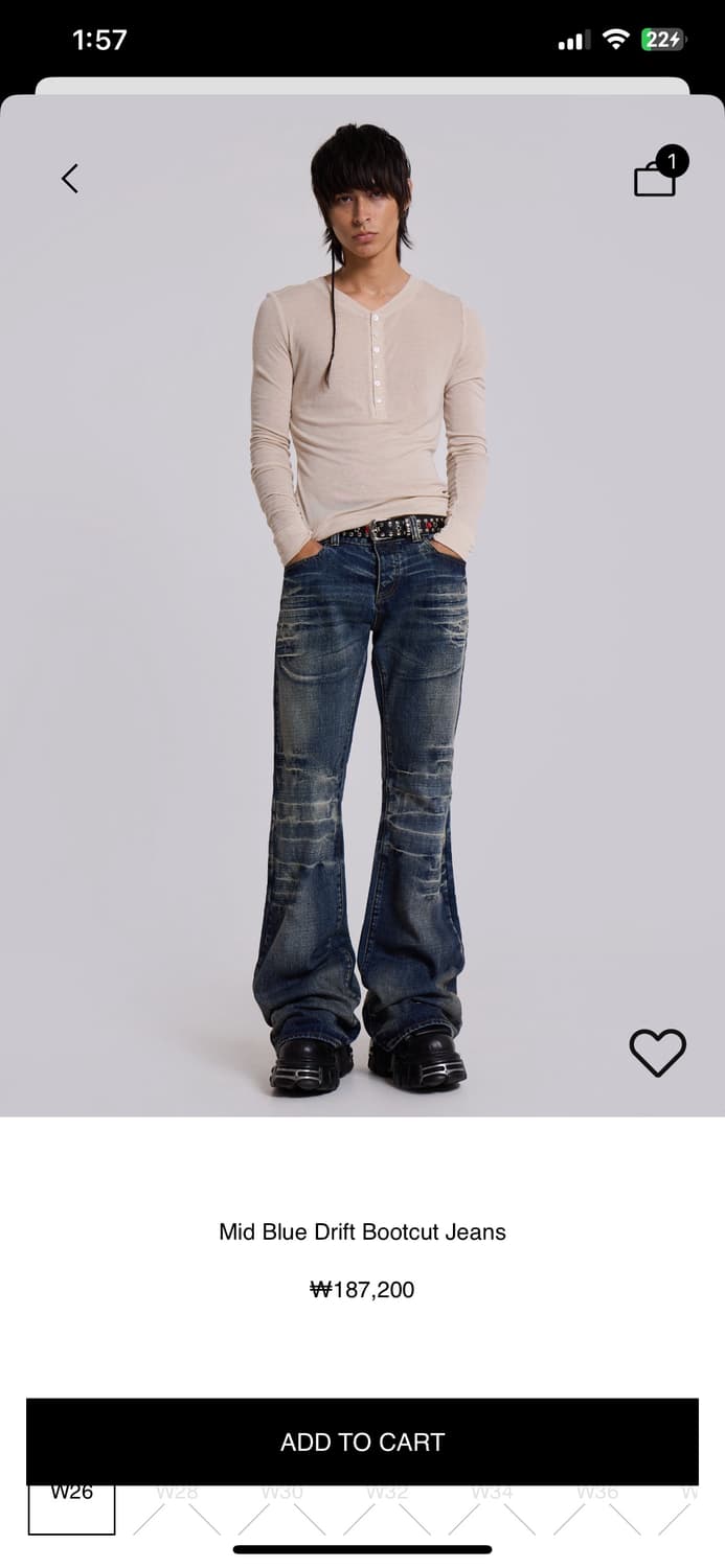 Jaded Lodon Mid Biue Drift Bootcut jeans 상품이미지1