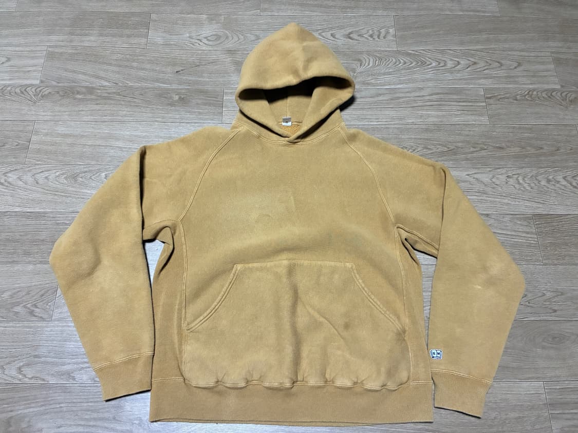 L) 엔즈앤드민즈 머스타드 브라운 리버스위브 후드티 상품이미지1