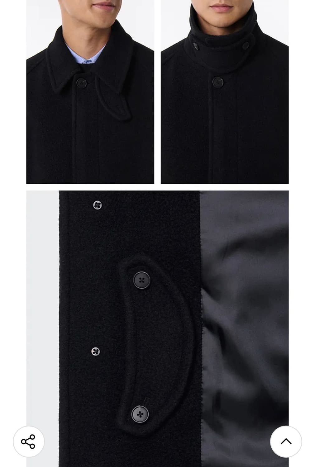 [새상품] 무신사스탠다드 오버사이즈 발마칸코트 블랙 L (정가26만원) 상품이미지4