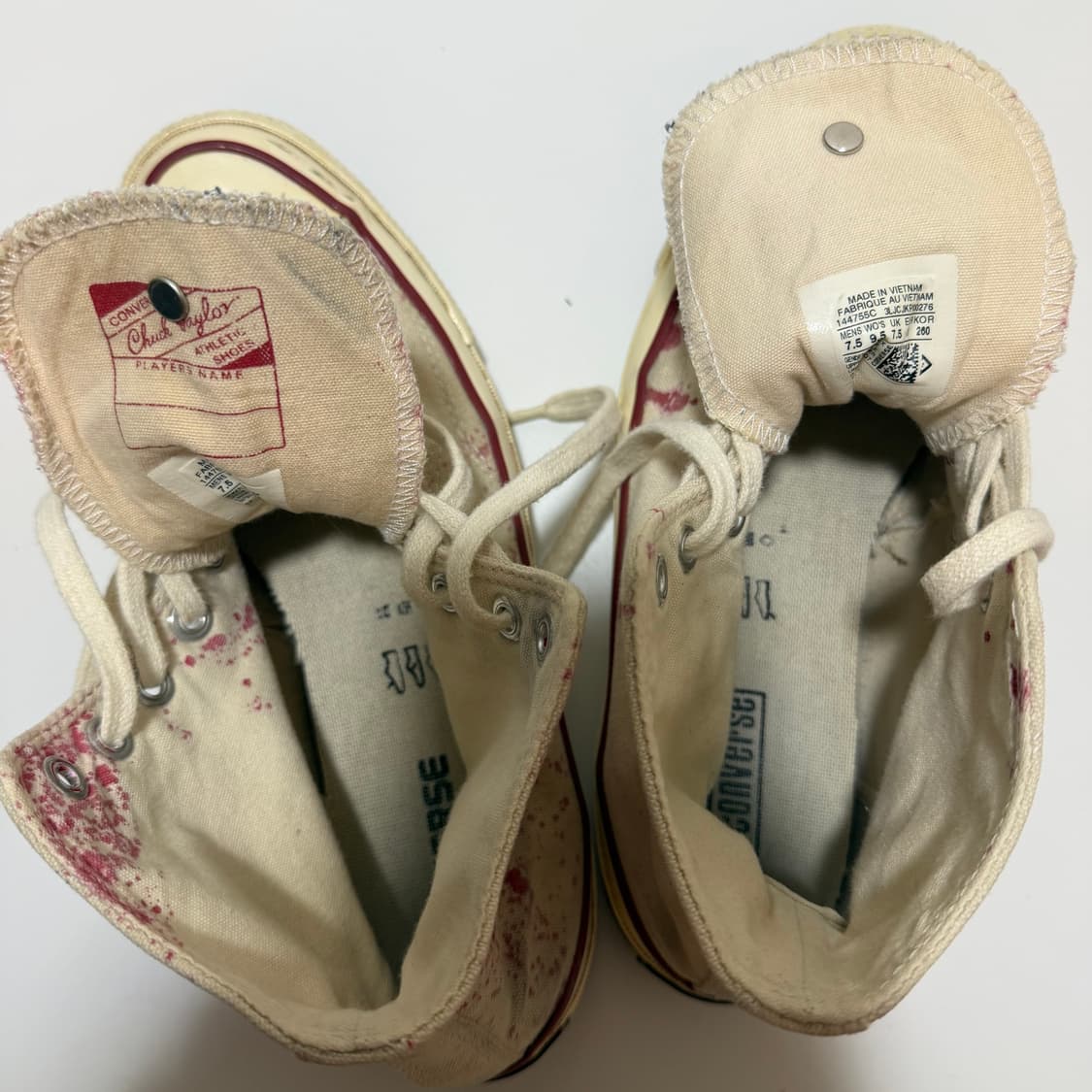 컨버스 척테일러 올스타 하이 페인트 스플래터 아이보리 260 상품이미지6