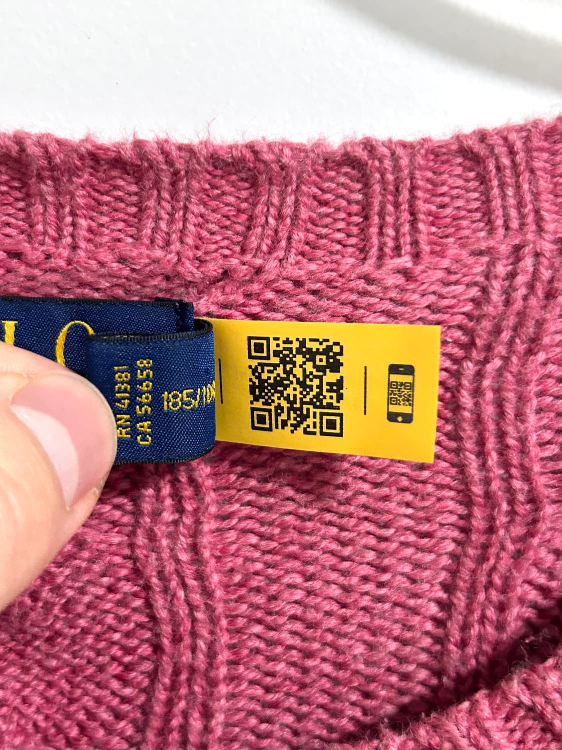 폴로랄프로렌 케이블 니트 핑크 QR 상품이미지4