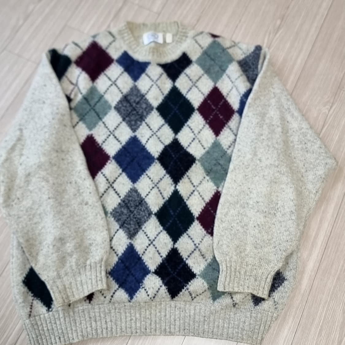 lg패션 제이프레스 빈티지 아가일 패턴 니트 스웨터(105) 상품이미지1