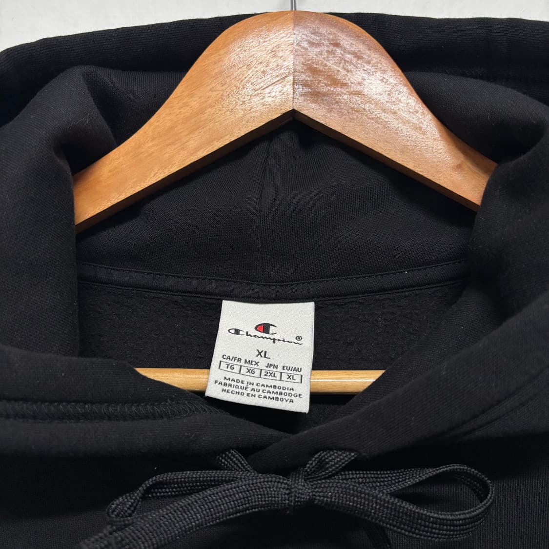 챔피온 블랙 자수로고 후드티 상품이미지4