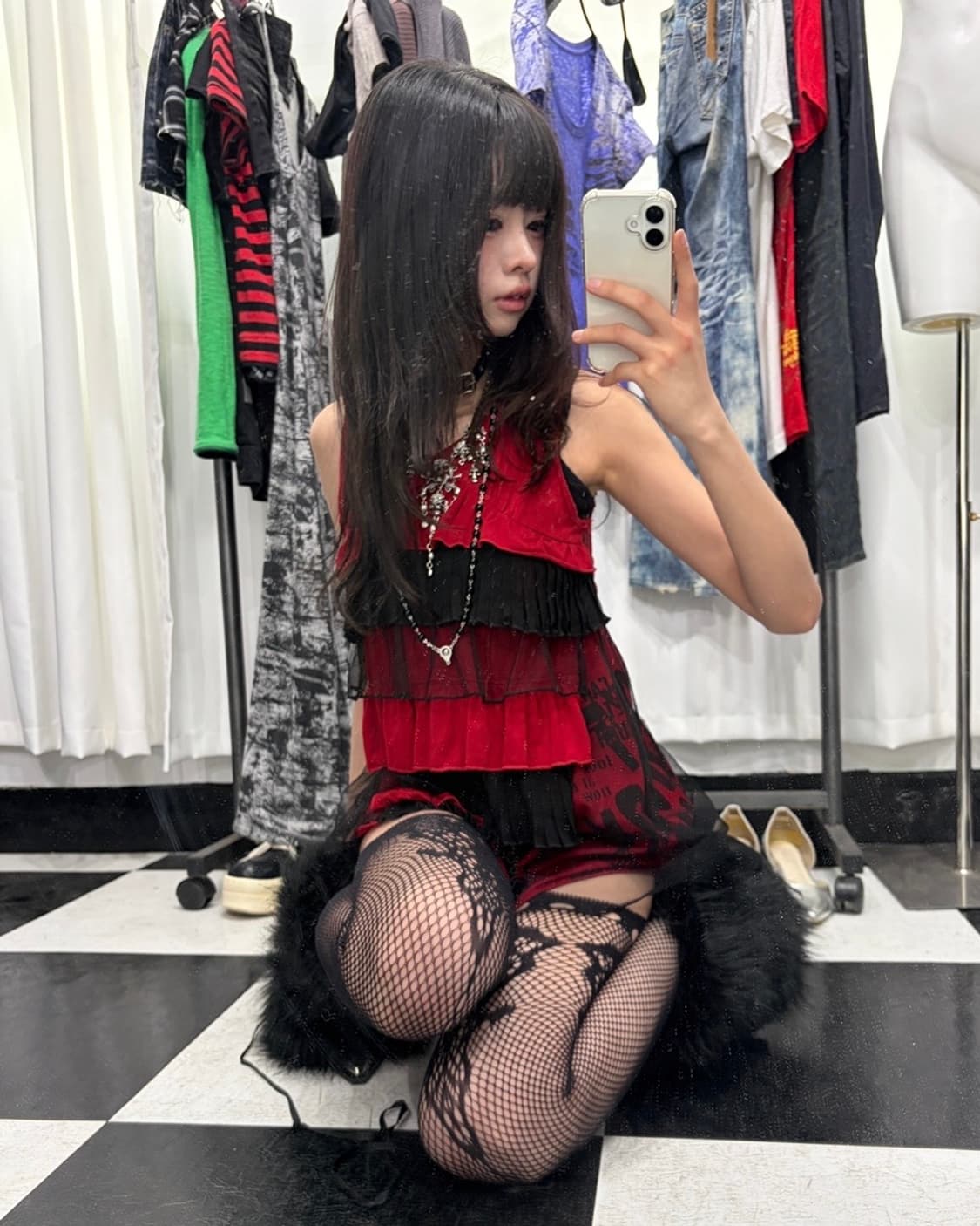 🎸블랙 & 레드 펑크 슬리브리스🎸 상품이미지4