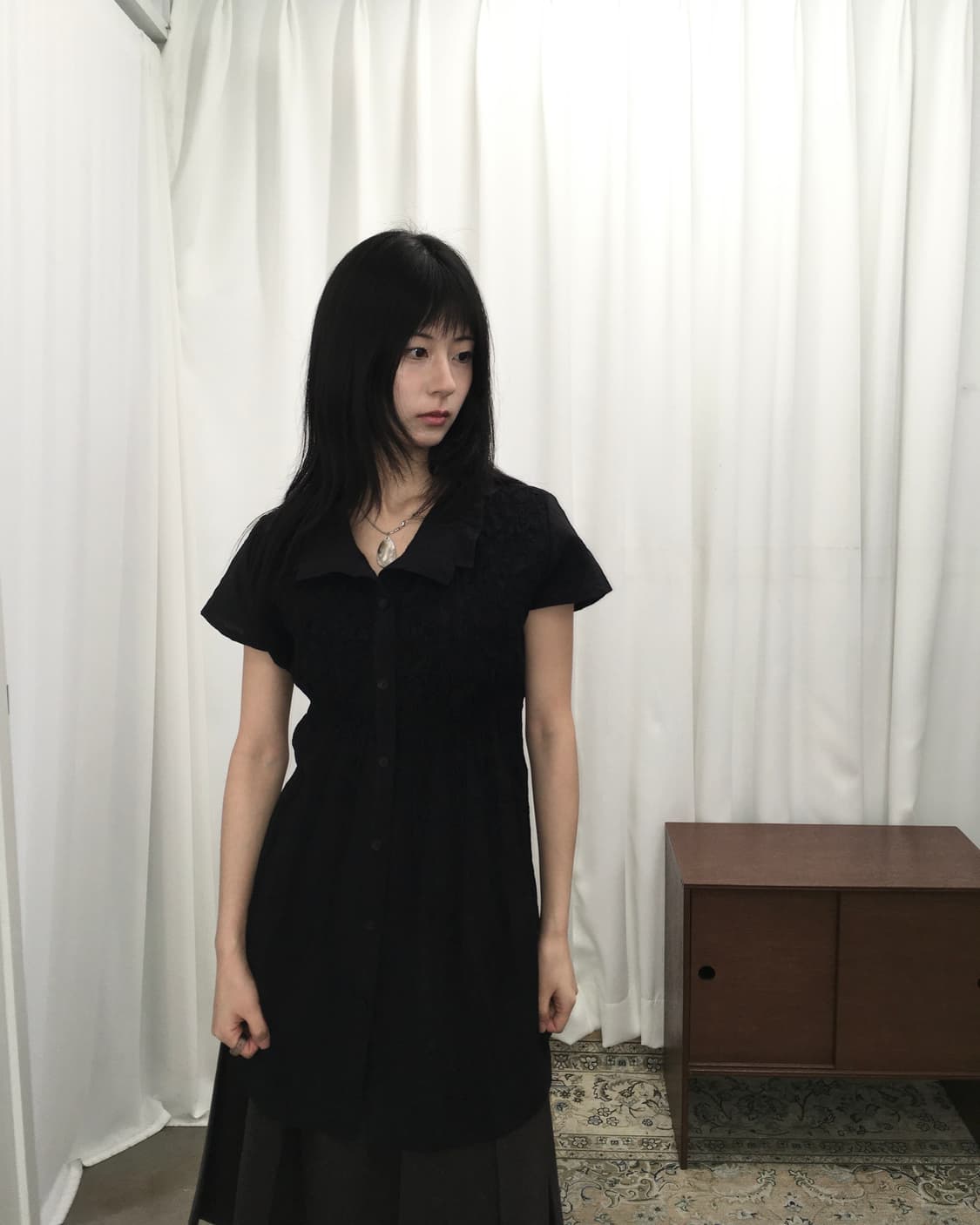 블랙 블라우스 상품이미지1