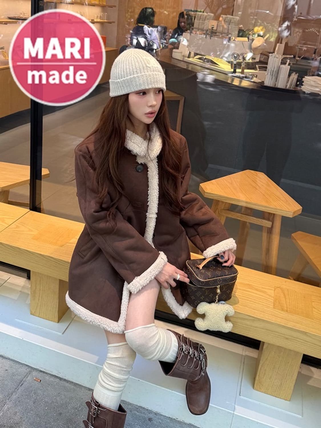 Marie 마리 하프 양털 무스탕 상품이미지2