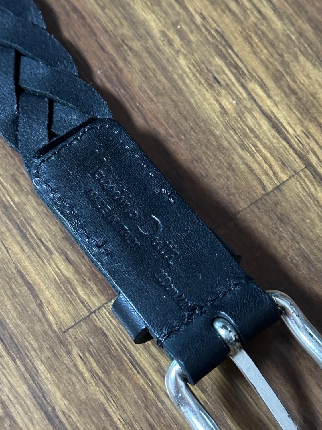 [1회착용] 마시모두띠 이태리 메이드 소가죽 위빙 벨트 블랙 상품이미지2