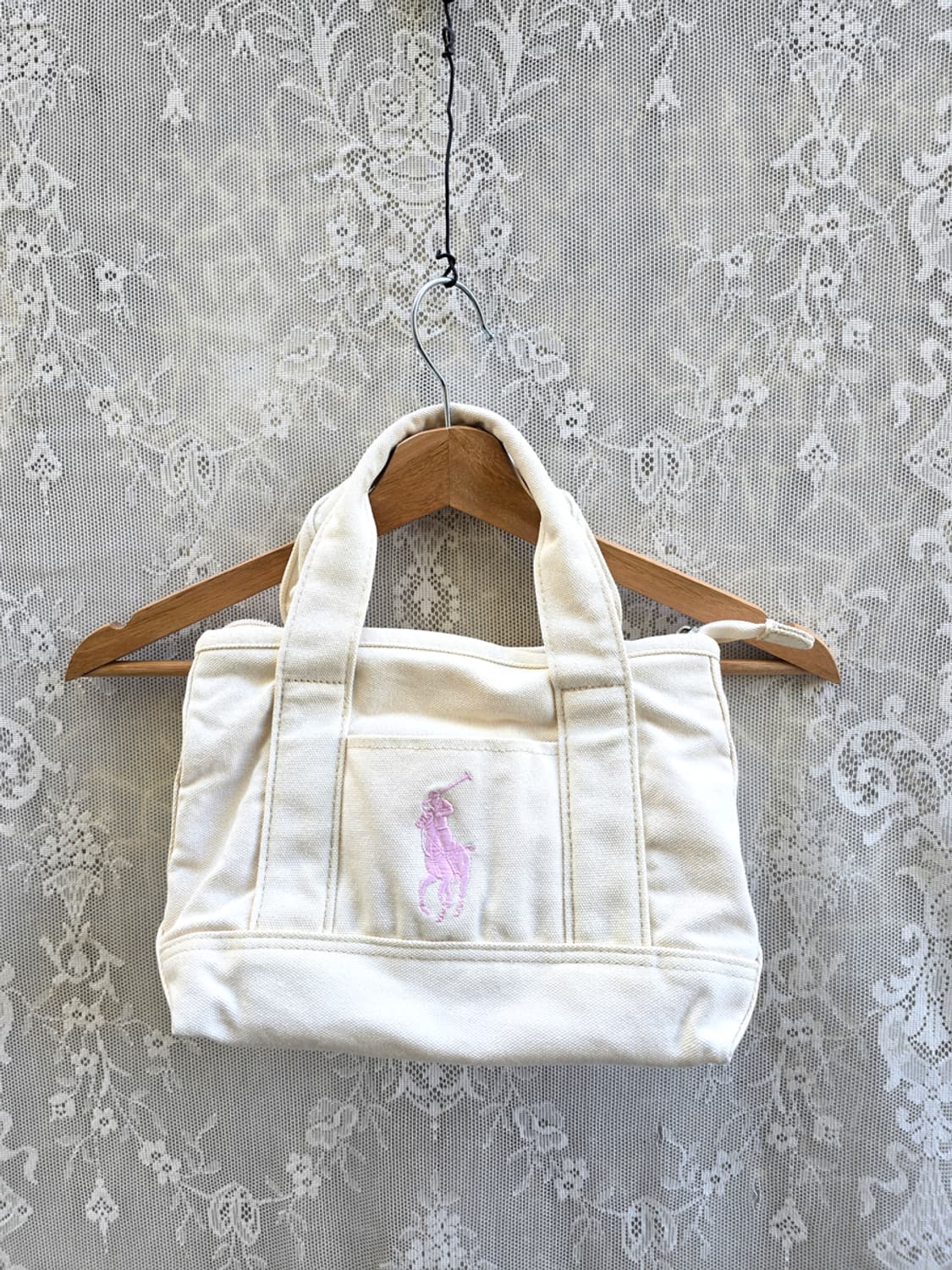 폴로 랄프로렌 스몰 캔버스 도트백 상품이미지1