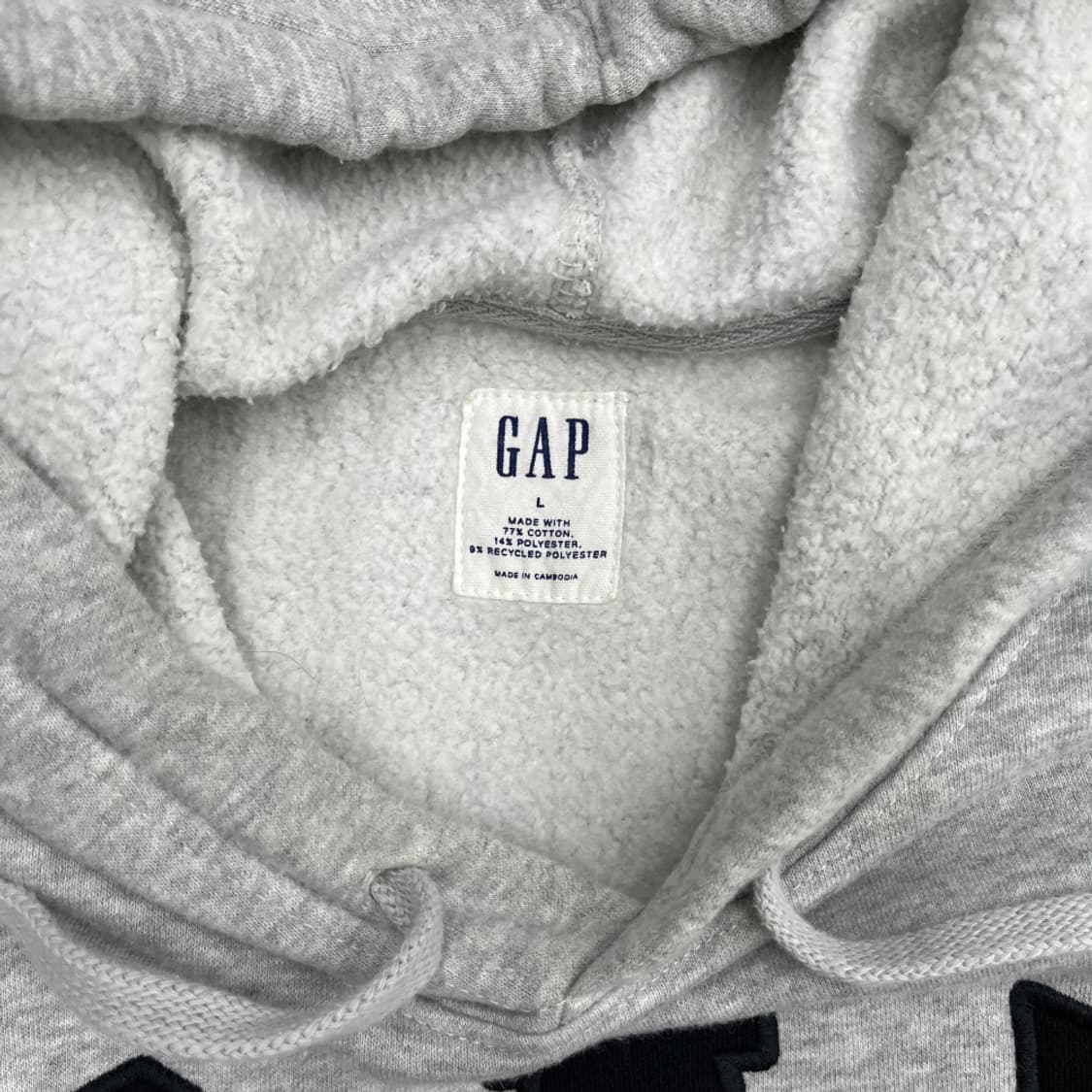  갭 블랙 센터로고 그레이 후드 L 상품이미지5