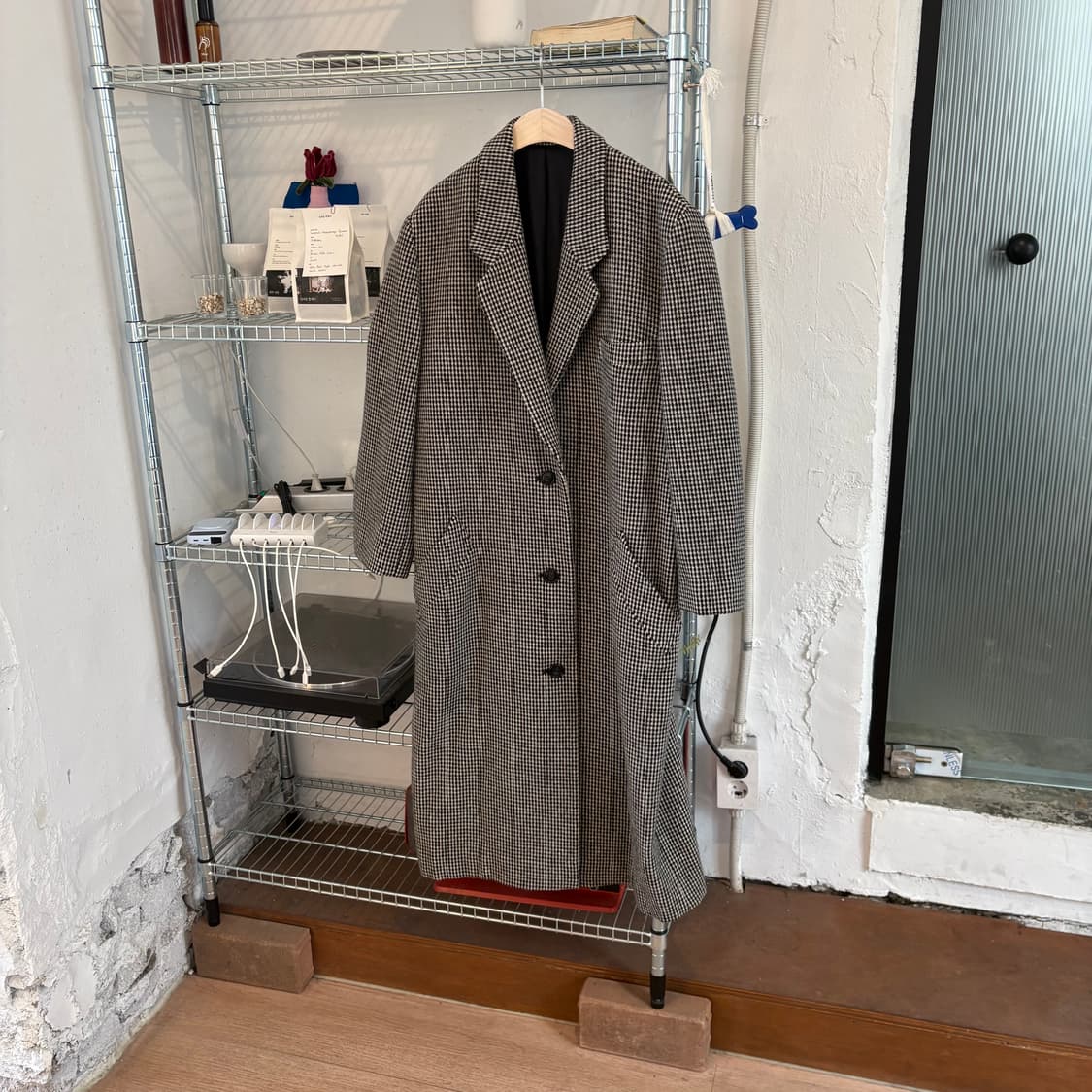 KETTY 클래식 하운드투스 체크 패턴 울 코트 상품이미지1