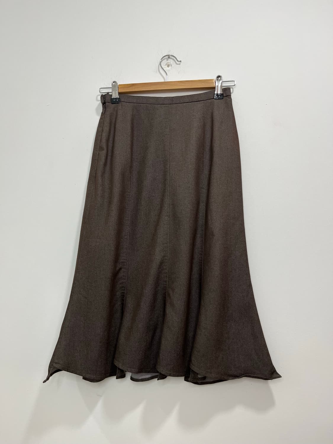 일본 빈티지 모리걸 브라운 플레어 미디 스커트 상품이미지6