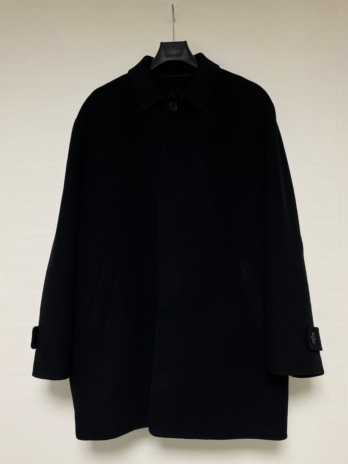 YVES SAINT LAURENT YSL 로고 울캐시미어 발마칸 코트 상품이미지6