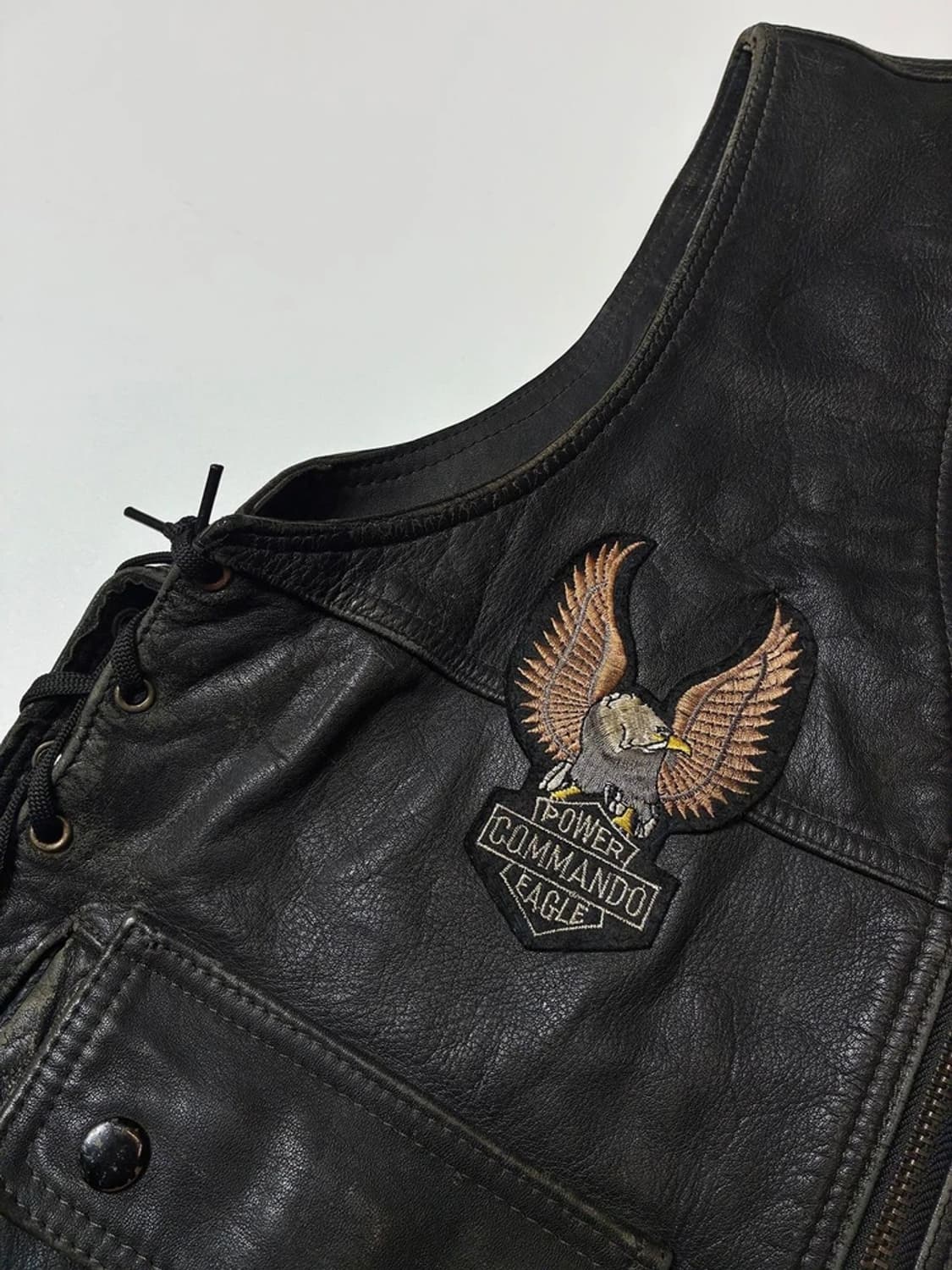 Selected 할리 복각 자수 코르셋 소가죽 베스트 PN8172 상품이미지3