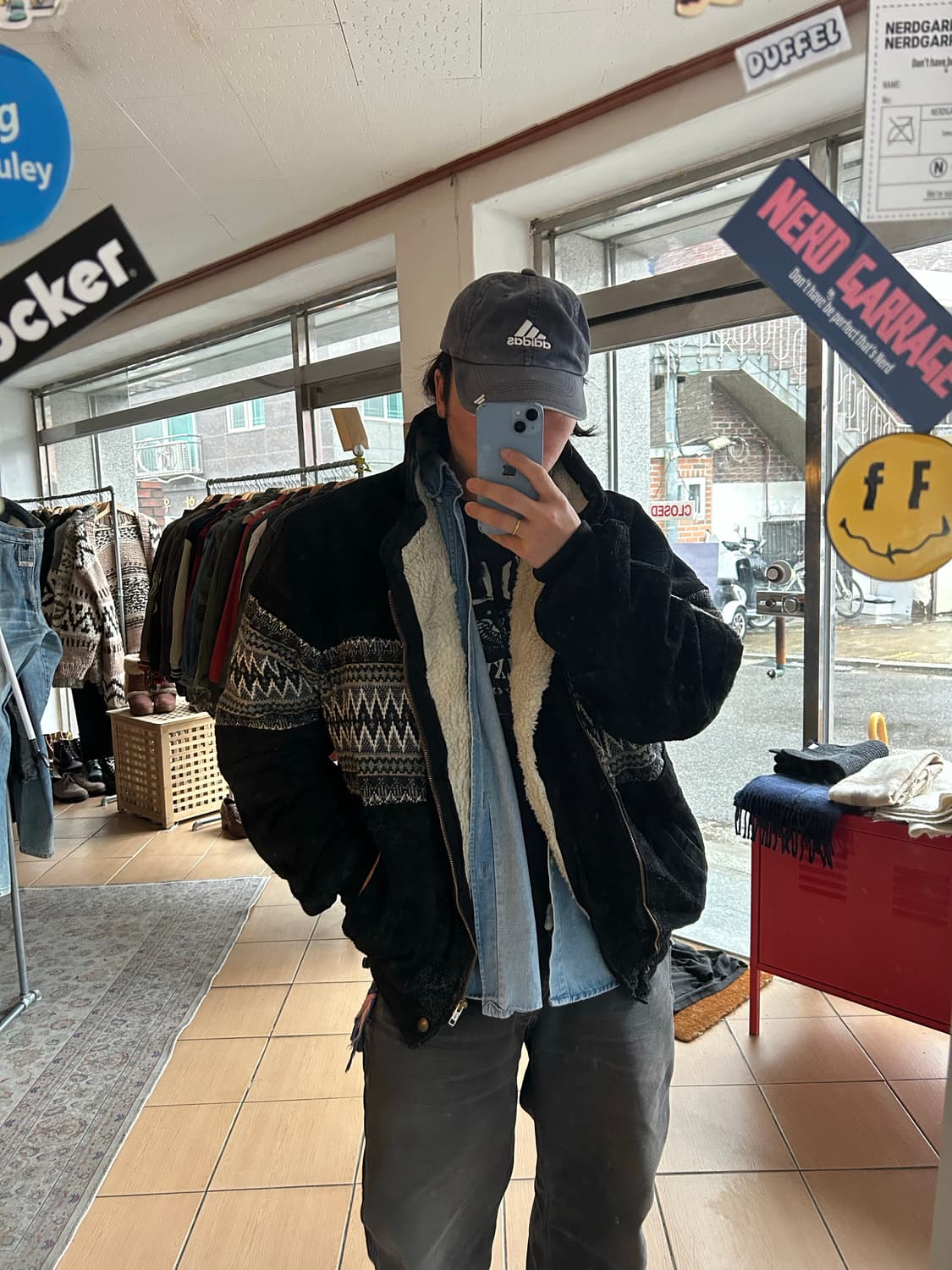 빈티지 소가죽 스웨이드 블루종자켓 상품이미지7