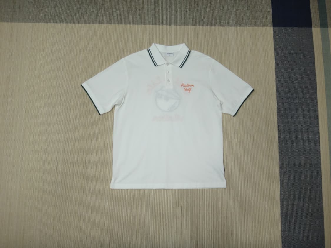 (XL) 말본 골프 백 버킷 포인트 폴로 티셔츠 WHT 상품이미지1