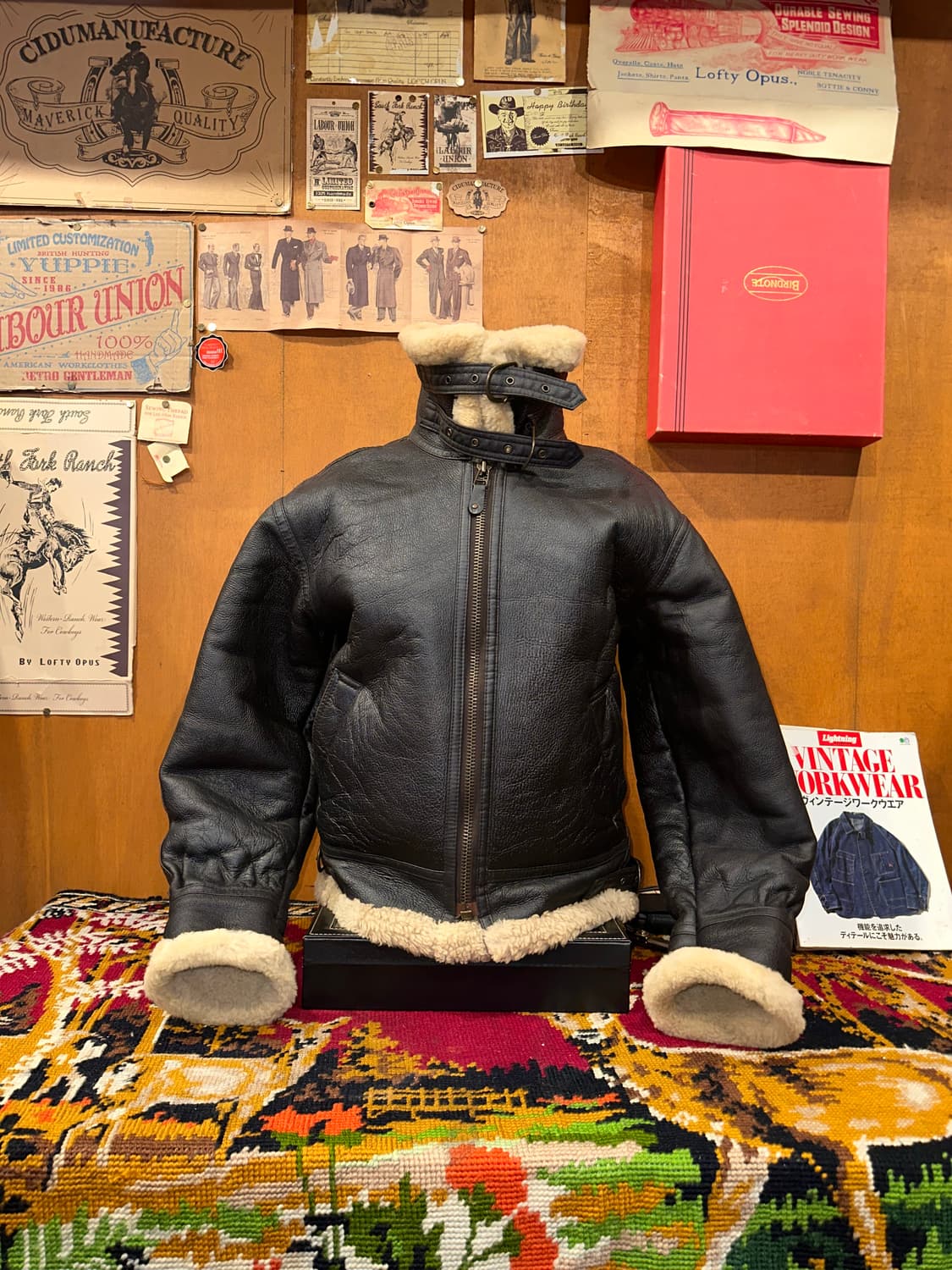 ( L ) B3무스탕 워크웨어 아메카지 레더자켓 무스탕 밀리터리 상품이미지3