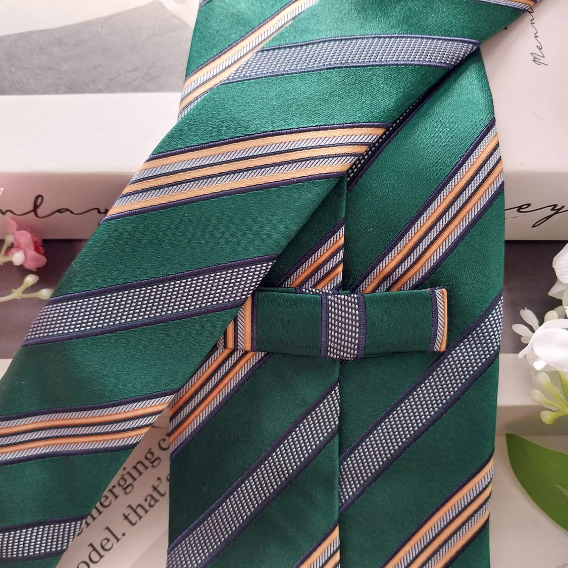 에르메네질도 제냐 스트라이프 넥타이 9.2cm A+~A등급 K2153 상품이미지5