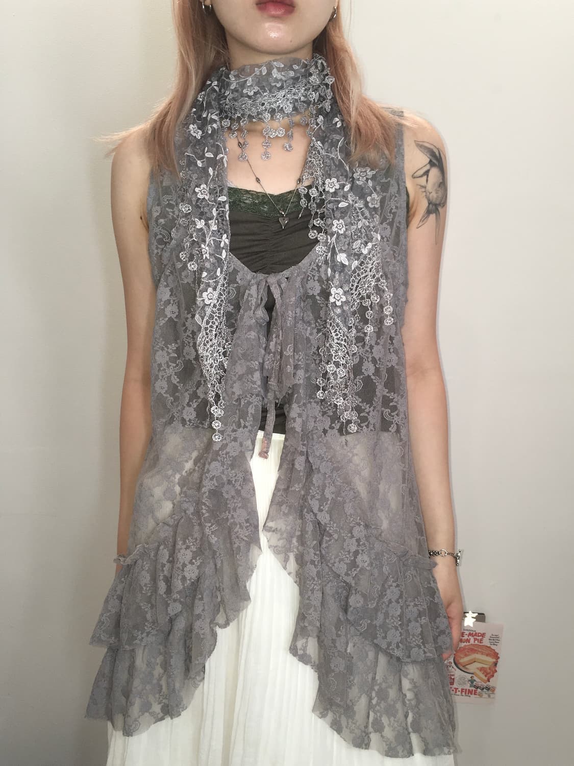 Set) jpn vintage soragrey frill cd+muffl 상품이미지1
