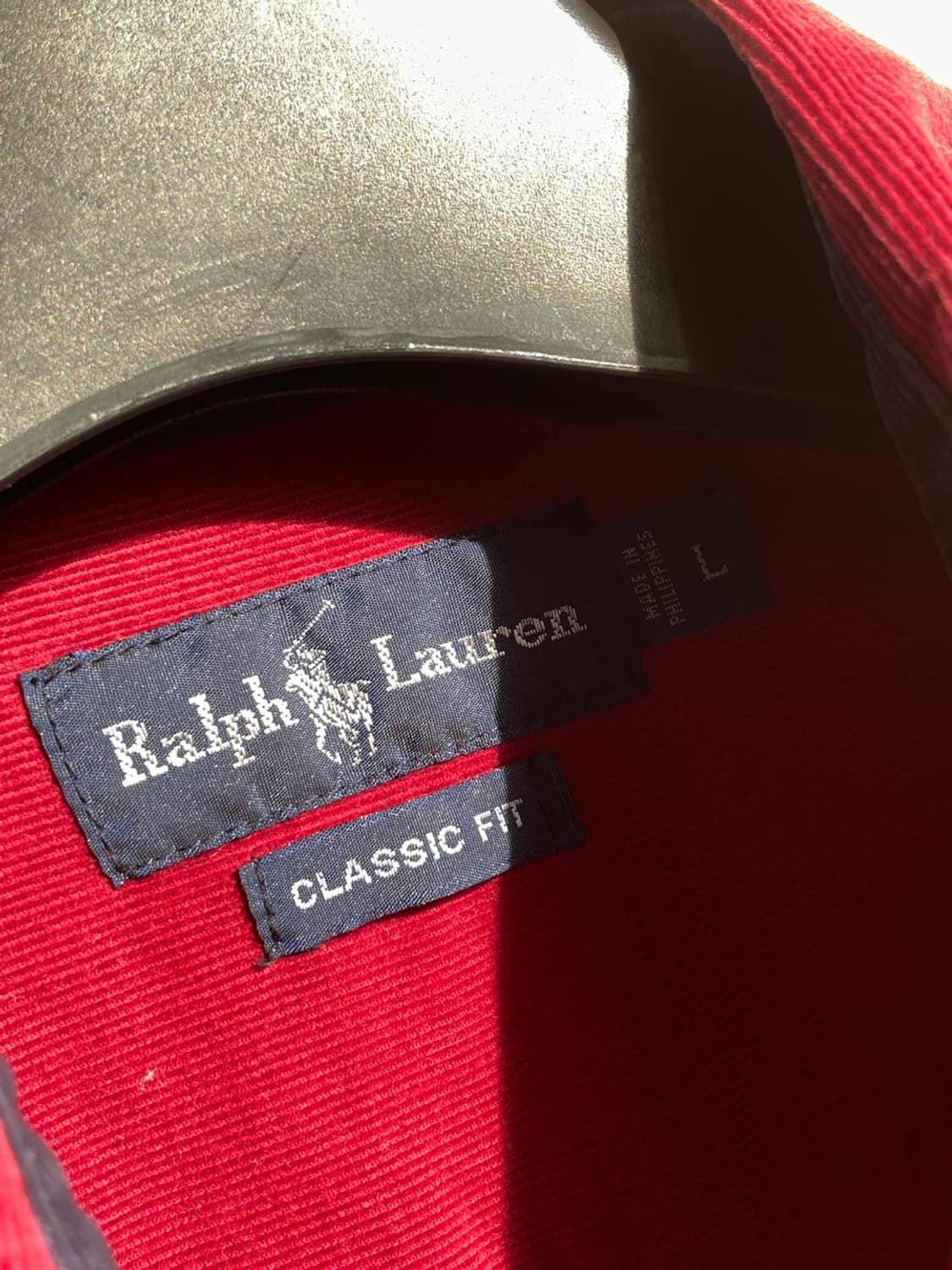 90s 폴로 랄프로렌 레드 코듀로이 셔츠 상품이미지5