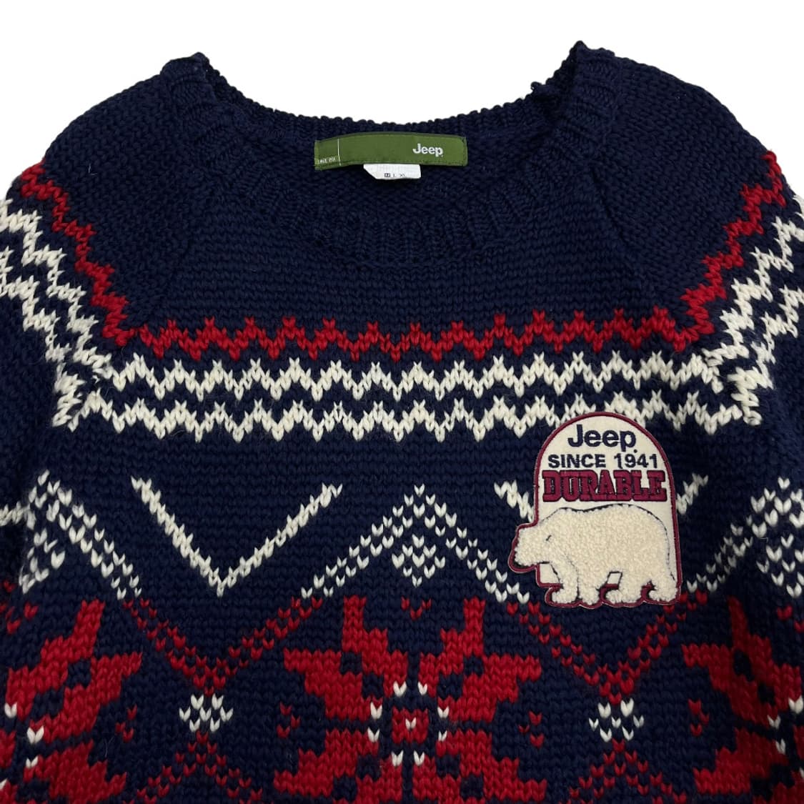 지프 북극곰 로고 눈송이 네이비 니트 M 상품이미지4