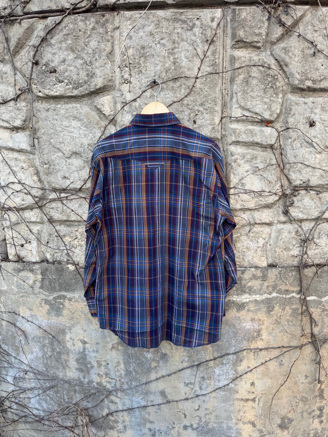 80s 팬핸들슬림 빈티지 체크 패턴 웨스턴 셔츠  상품이미지2