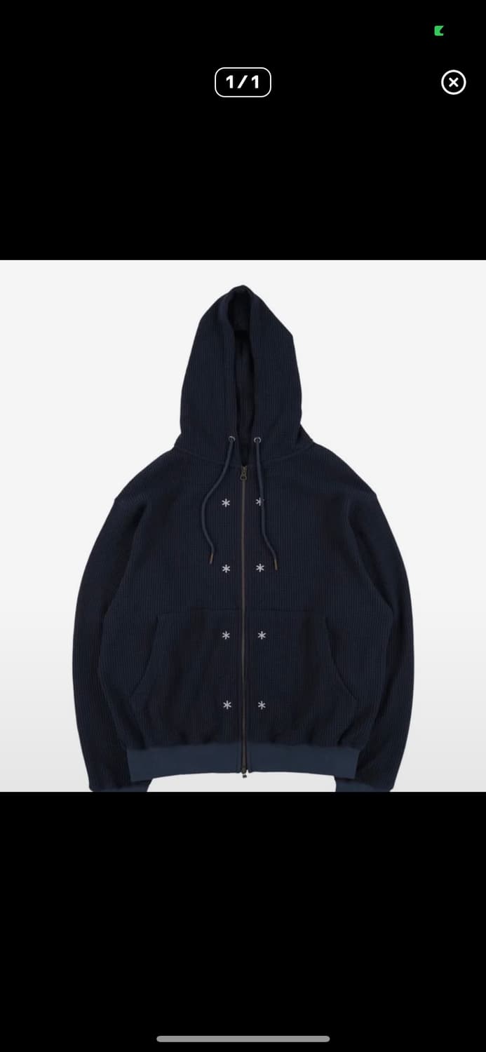 더콜디스트모먼트 TCM 스노우 와플 후드집업 네이비 남녀공용 상품이미지1